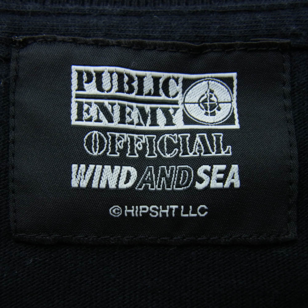 WIND AND SEA ウィンダンシー WDS-PEFTP-04 Public Enemy Palmtree L/S Tee パブリック エネミー カットソー 長袖 Tシャツ ブラック系 L【中古】
