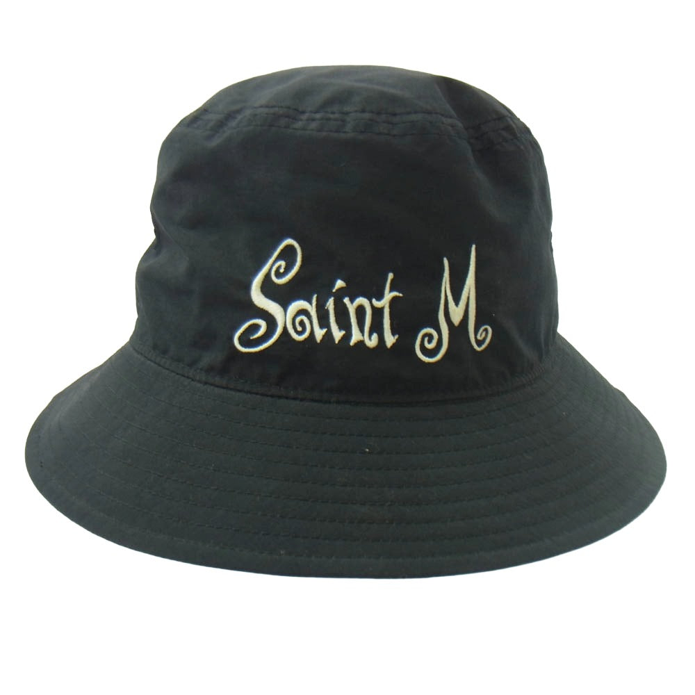 SAINT MICHAEL セントマイケル SM-S23-0000-074 BUCKET HAT SAINT M ロゴ刺繍 バケットハット 帽子 ブラック系 O/S【中古】