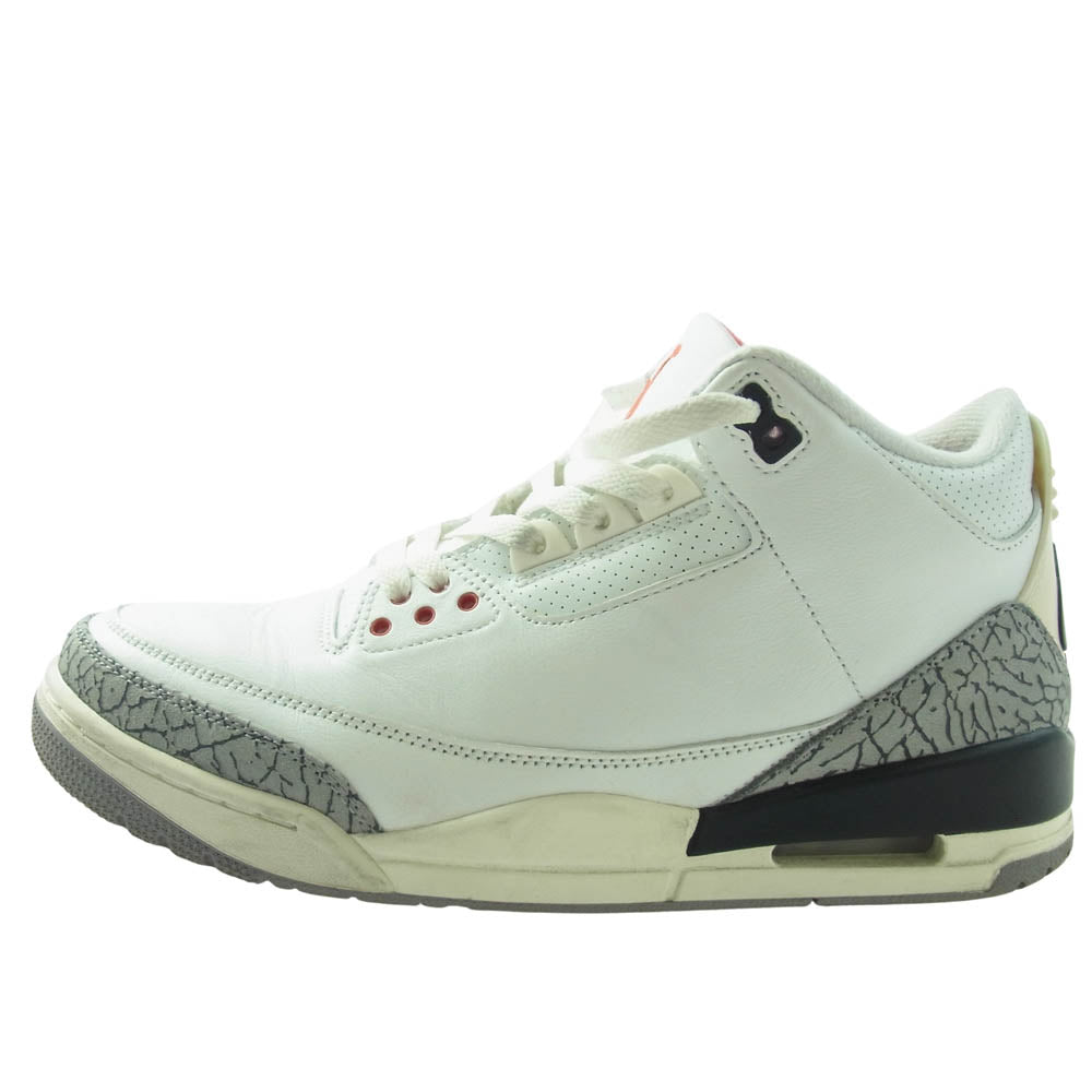 NIKE ナイキ DN3707-100 AIR JORDAN 3 RETRO WHITE CEMENT REIMAGINED AJ3 エアジョーダン レトロ ホワイト セメント リマジンド スニーカー ホワイト系 27cm【中古】