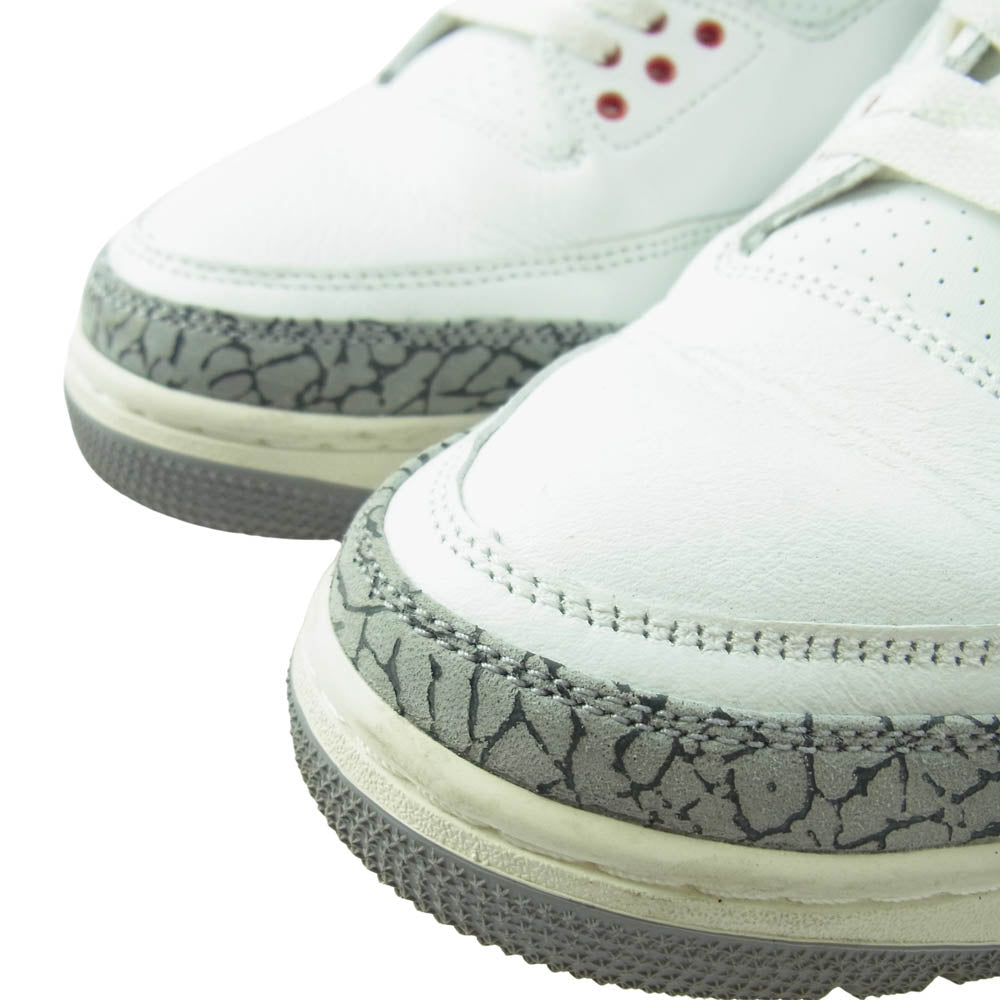 NIKE ナイキ DN3707-100 AIR JORDAN 3 RETRO WHITE CEMENT REIMAGINED AJ3 エアジョーダン レトロ ホワイト セメント リマジンド スニーカー ホワイト系 27cm【中古】
