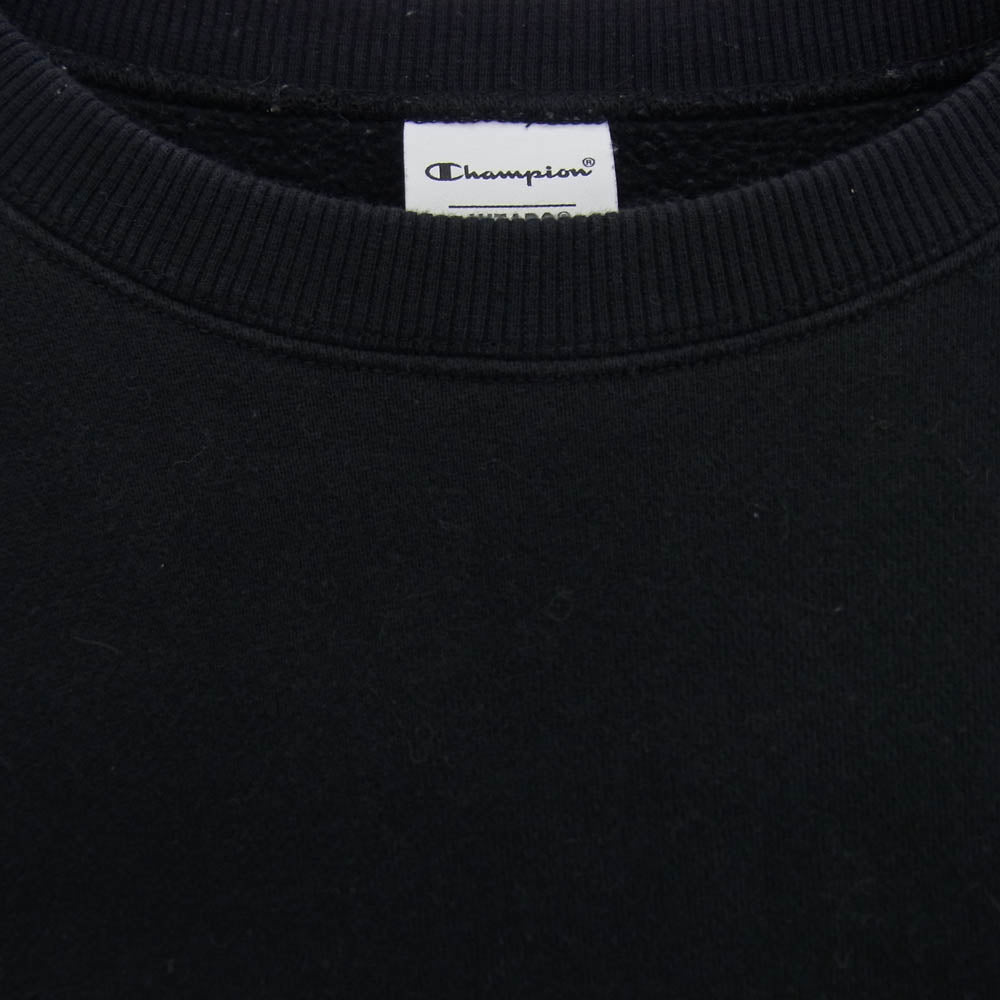 WTAPS ダブルタップス C8-X016 Champion チャンピオン ACADEMY CREW NECK アカデミー ロゴ刺繍 クルーネック スウェット トレーナー ブラック系 L【中古】