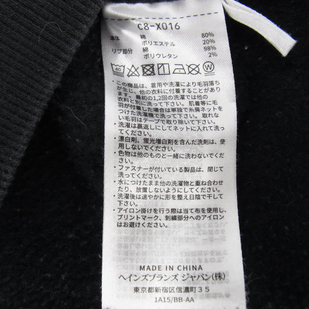 WTAPS ダブルタップス C8-X016 Champion チャンピオン ACADEMY CREW NECK アカデミー ロゴ刺繍 クルーネック スウェット トレーナー ブラック系 L【中古】