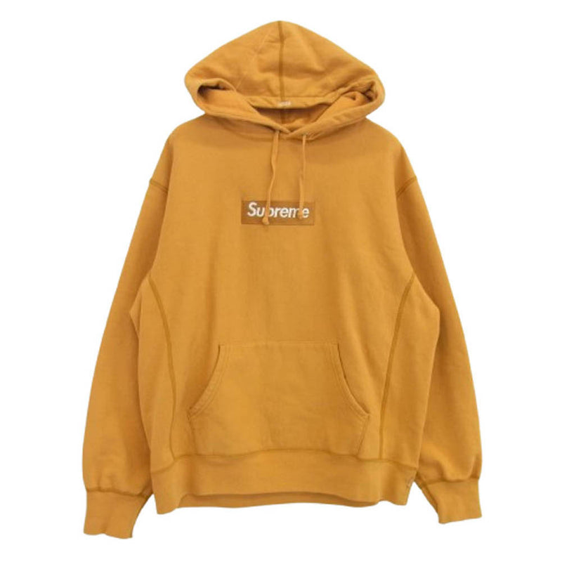 Supreme シュプリーム 21AW Box Logo Hooded Sweatshirt ボックスロゴ フーデッド スウェットシャツ パーカー イエロー系 M【中古】