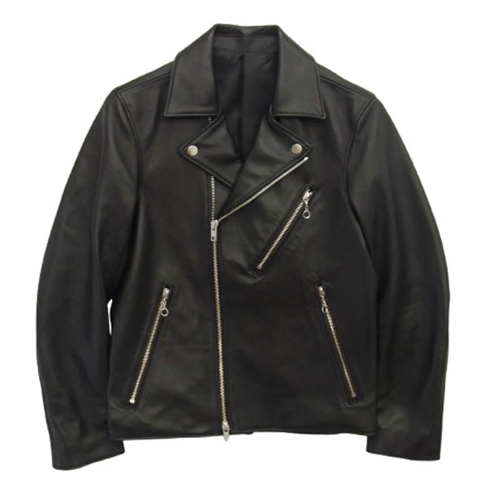 美品 SOPHNET. ラムレザー ダブルライダースジャケット ブラック シップス SHIPS SHIPS: ラムレザー ダブル ライダースジャケット