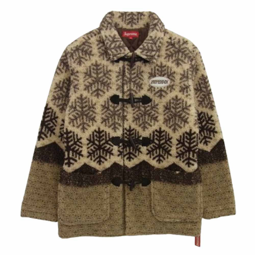 Supreme シュプリーム 18AW Snowflake Toggle Fleece Jacket ノルディック柄 トグルボタン ジップアップ フリースジャケット ブラウン系 S【新古品】【未使用】【中古】