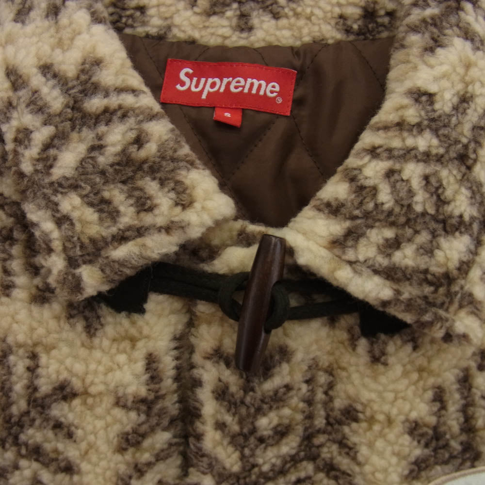 Supreme シュプリーム 18AW Snowflake Toggle Fleece Jacket ノルディック柄 トグルボタン ジップアップ フリースジャケット ブラウン系 S【新古品】【未使用】【中古】