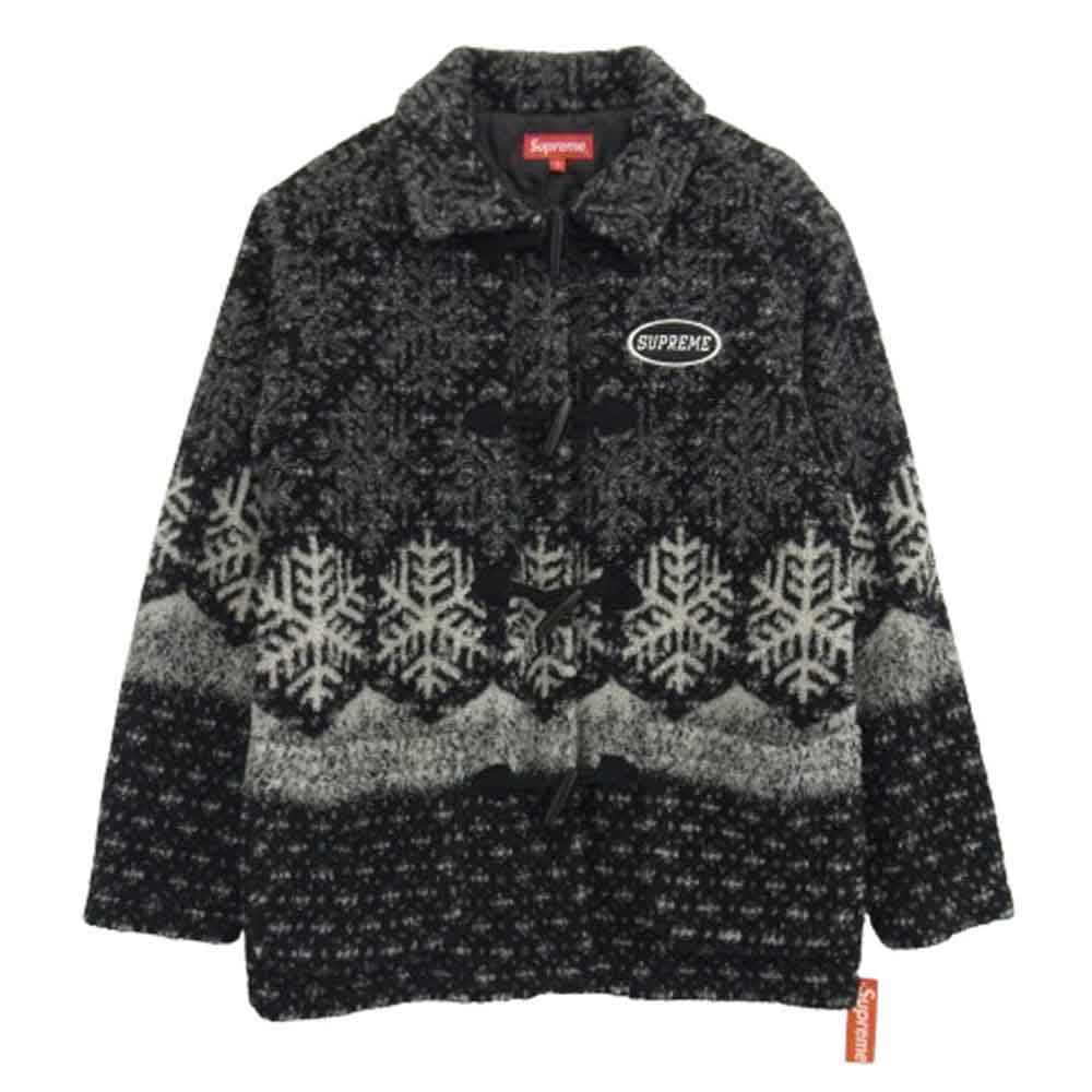 Supreme シュプリーム 18AW Snowflake Toggle Fleece Jacket ノルディック柄 トグルボタン ジップアップ フリースジャケット ブラック系 S【新古品】【未使用】【中古】