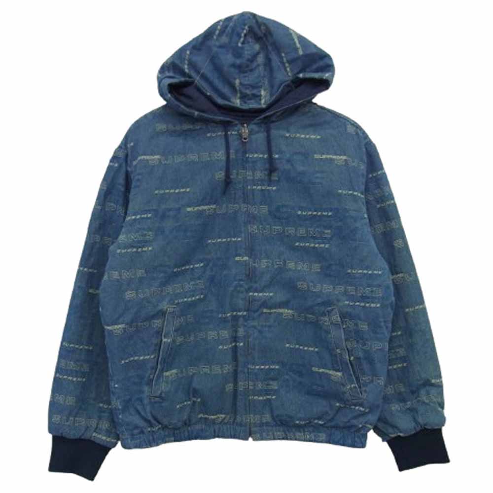 Supreme シュプリーム 19AW Reversible Dimensions Logo Denim Work Jacket リバーシブル ディメンションロゴ デニム ワークジャケット ネイビー インディゴブルー系 S【極上美品】【中古】