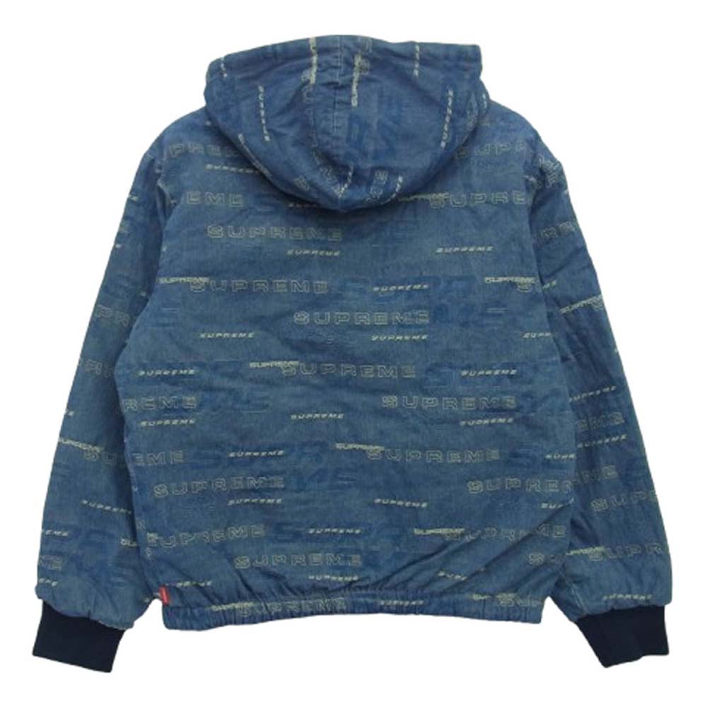 Supreme シュプリーム 19AW Reversible Dimensions Logo Denim Work Jacket リバーシブル ディメンションロゴ デニム ワークジャケット ネイビー インディゴブルー系 S【極上美品】【中古】