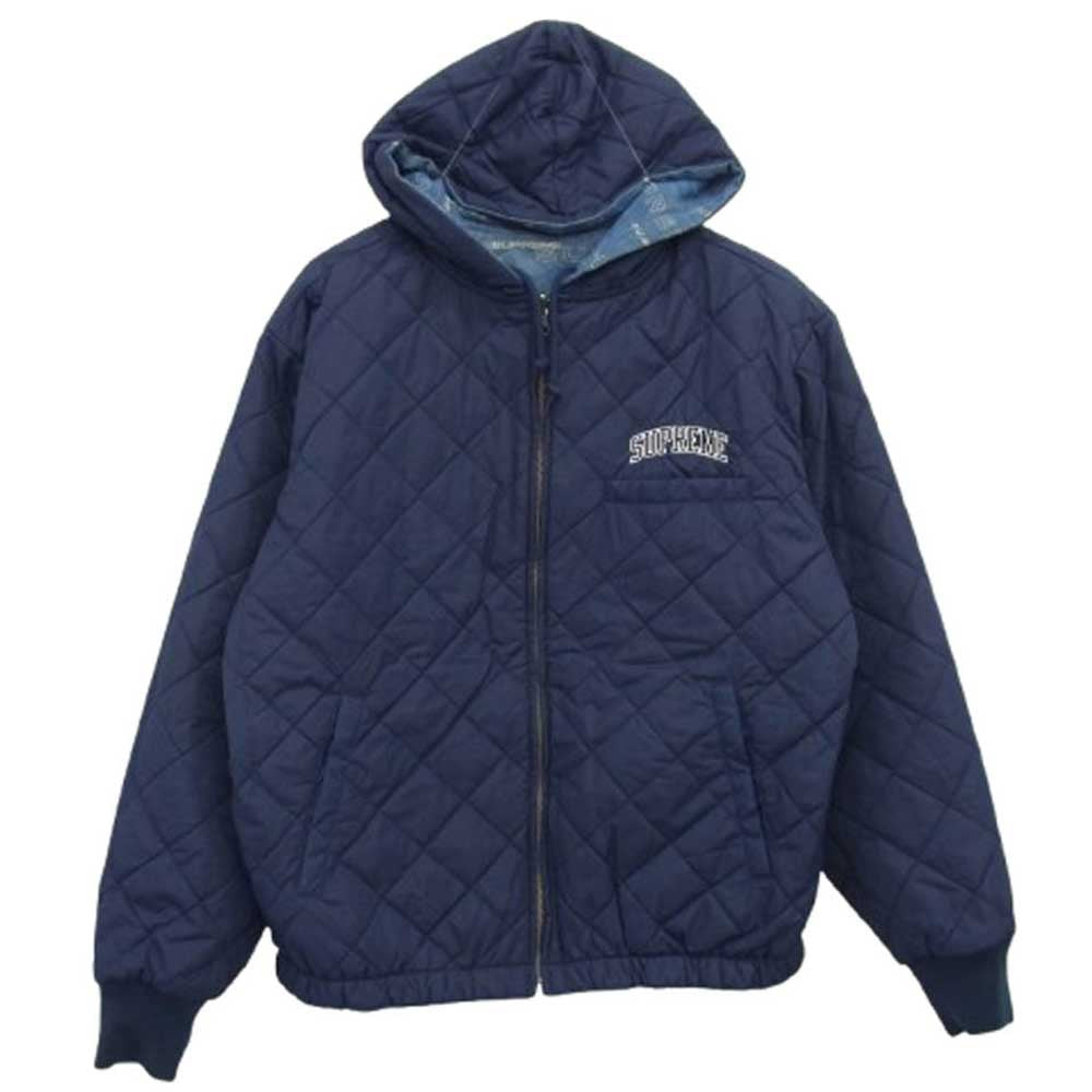 Supreme シュプリーム 19AW Reversible Dimensions Logo Denim Work Jacket リバーシブル ディメンションロゴ デニム ワークジャケット ネイビー インディゴブルー系 S【極上美品】【中古】
