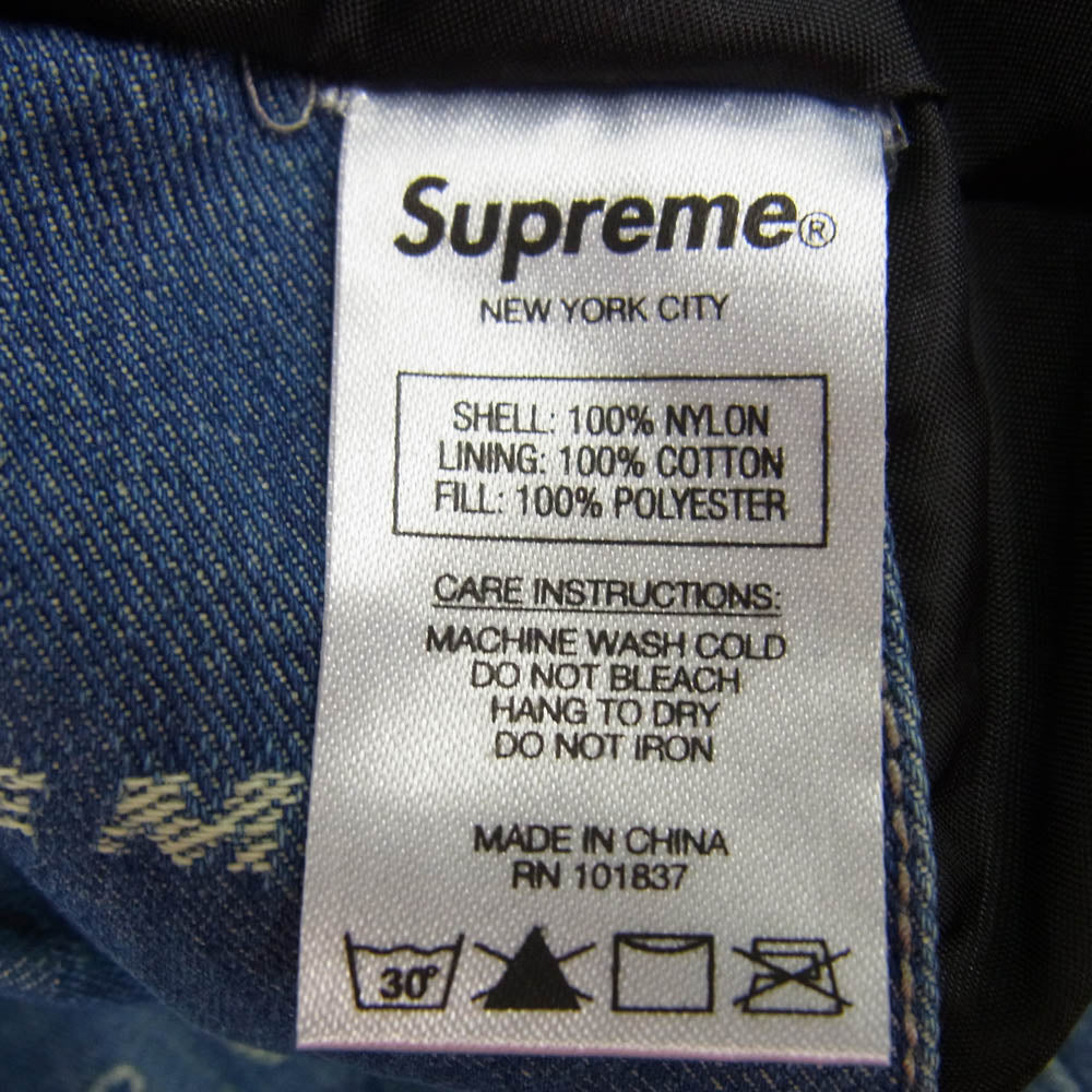 Supreme シュプリーム 19AW Reversible Dimensions Logo Denim Work Jacket リバーシブル ディメンションロゴ デニム ワークジャケット ネイビー インディゴブルー系 S【極上美品】【中古】