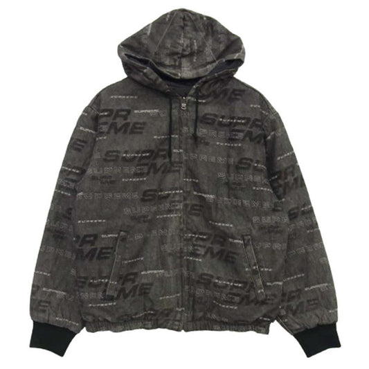 Supreme シュプリーム 19AW Reversible Dimensions Logo Denim Work Jacket リバーシブル ディメンションロゴ デニム ワークジャケット ブラック ブラック系 S【極上美品】【中古】