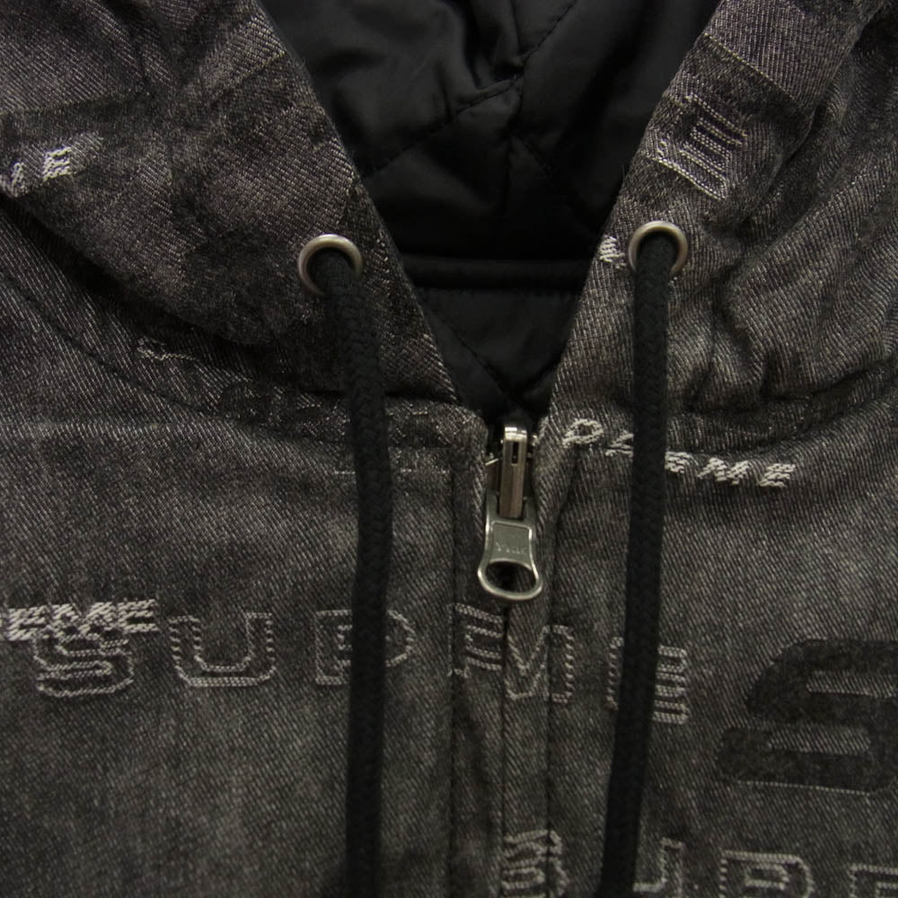 Supreme シュプリーム 19AW Reversible Dimensions Logo Denim Work Jacket リバーシブル ディメンションロゴ デニム ワークジャケット ブラック ブラック系 S【極上美品】【中古】