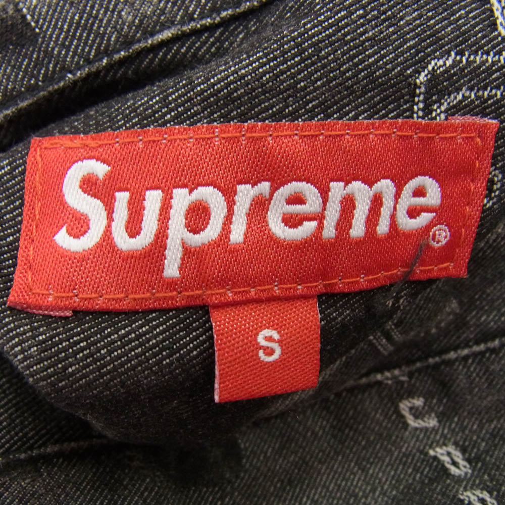 Supreme シュプリーム 19AW Reversible Dimensions Logo Denim Work Jacket リバーシブル ディメンションロゴ デニム ワークジャケット ブラック ブラック系 S【極上美品】【中古】