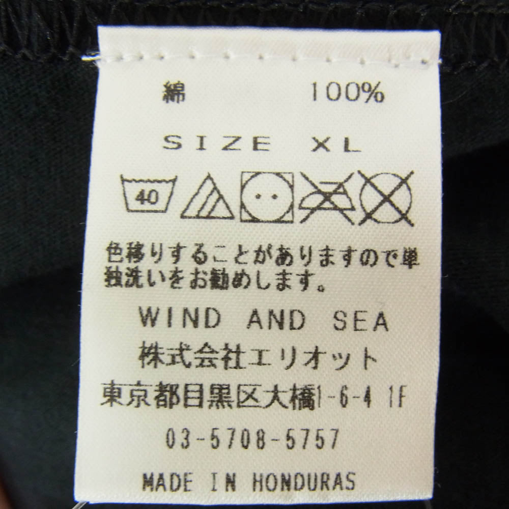 HYSTERIC GLAMOUR ヒステリックグラマー WDS HY-05 wind and sea ウィンダンシー WDS T-SHIRT 半袖 Tシャツ ブラック系 XL【中古】