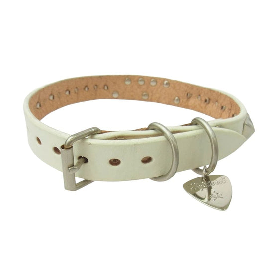 HYSTERIC GLAMOUR ヒステリックグラマー STUDS スタッズ レザー ドッグカラー チョーカー ホワイト系 FREE【中古】
