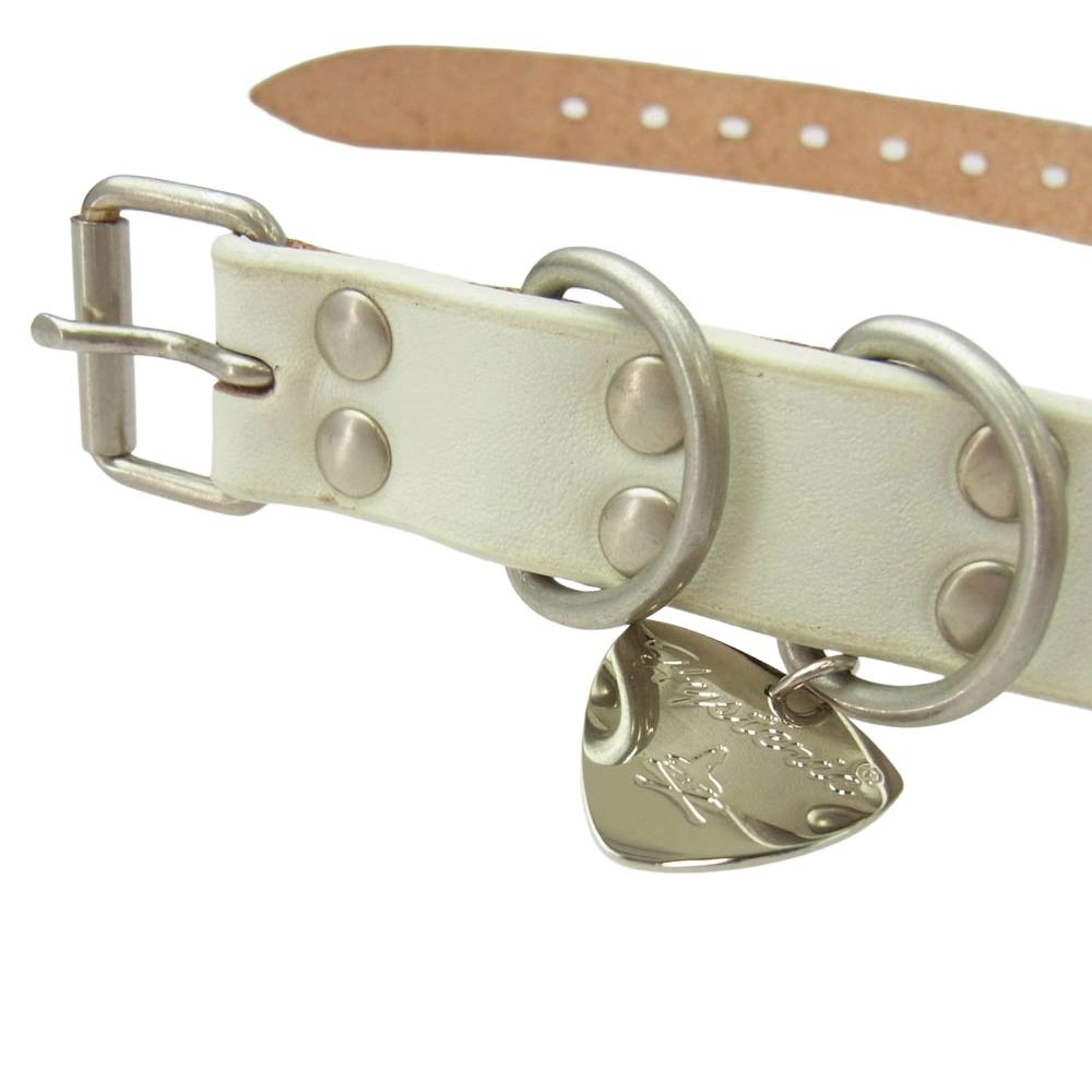 HYSTERIC GLAMOUR ヒステリックグラマー STUDS スタッズ レザー ドッグカラー チョーカー ホワイト系 FREE【中古】