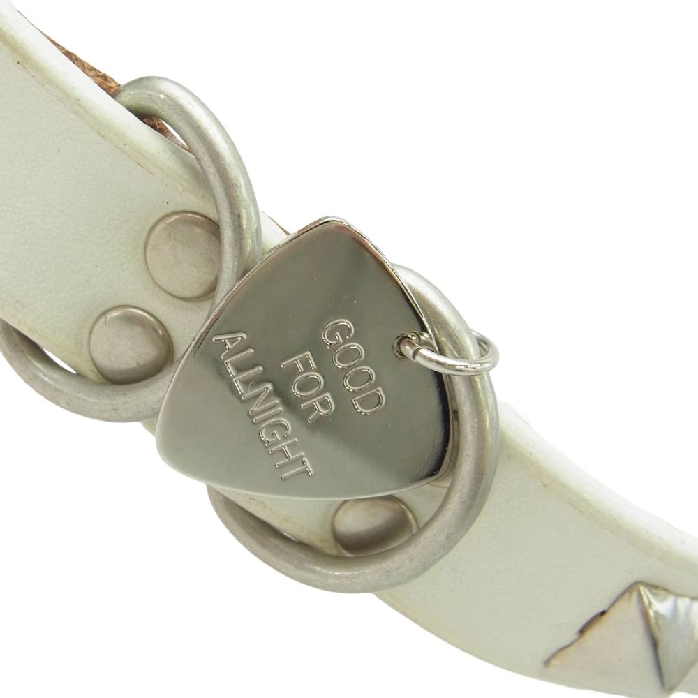 HYSTERIC GLAMOUR ヒステリックグラマー STUDS スタッズ レザー ドッグカラー チョーカー ホワイト系 FREE【中古】