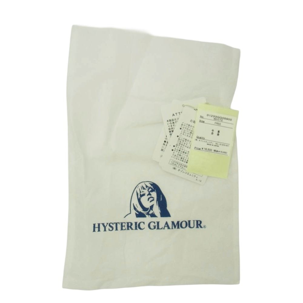 HYSTERIC GLAMOUR ヒステリックグラマー STUDS スタッズ レザー ドッグカラー チョーカー ホワイト系 FREE【中古】