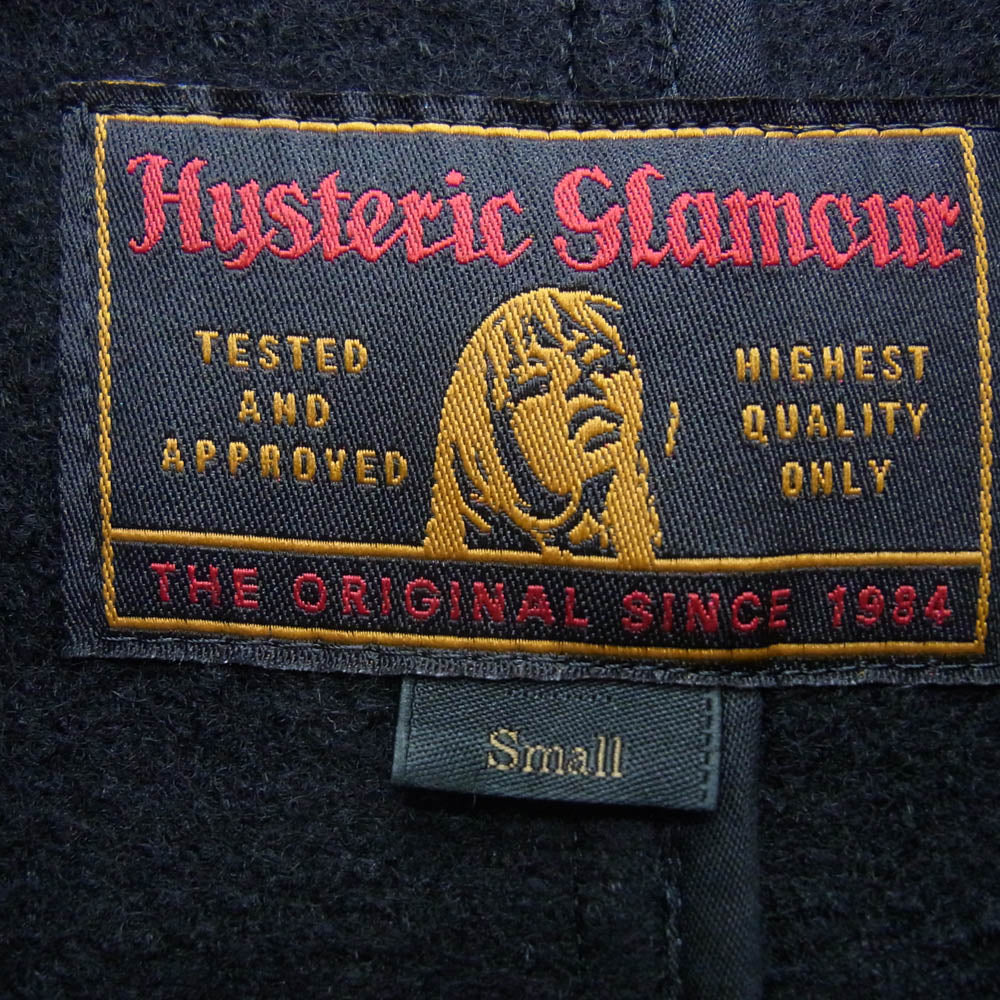 HYSTERIC GLAMOUR ヒステリックグラマー 01173AC03 BAD HYSTERIC刺繍 ウール チェスター ロング コート ブラック系 S【中古】