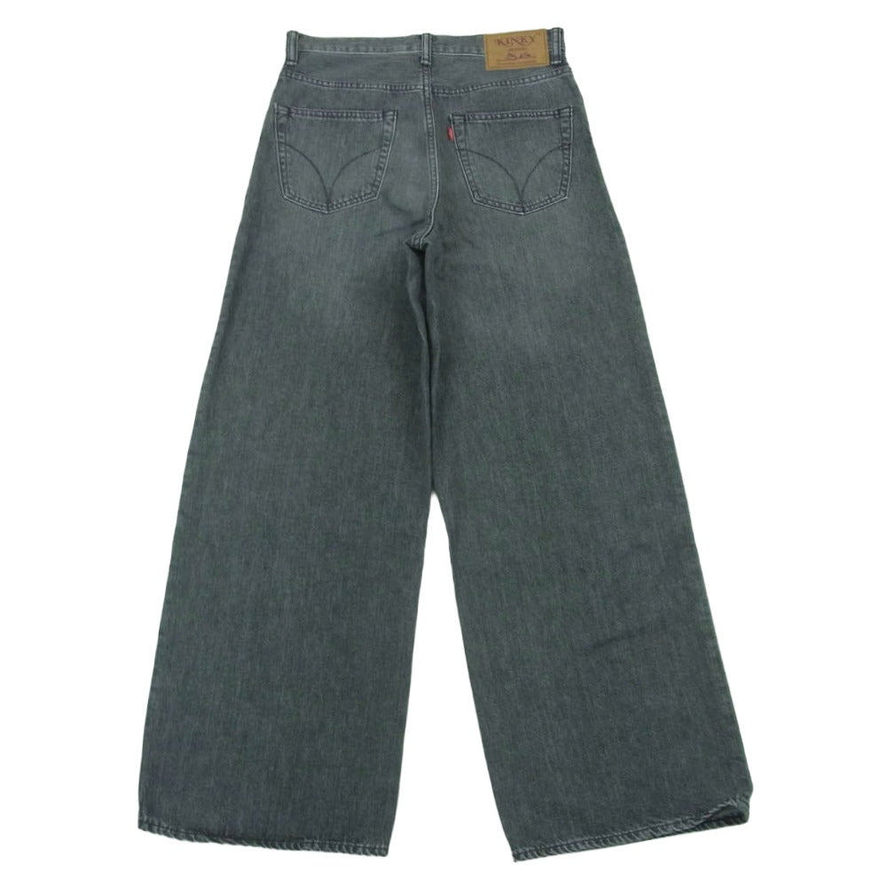 HYSTERIC GLAMOUR ヒステリックグラマー 01243AP07 ワイド デニム パンツ コットン 日本製 グレー系 25【中古】