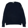 MONCLER モンクレール 510919143900 MAGLIA TRICOT SCOLLO A V ロゴワッペン Vネック ニット セーター ネイビー系 XL【中古】