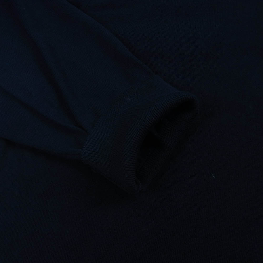 MONCLER モンクレール 510919143900 MAGLIA TRICOT SCOLLO A V ロゴワッペン Vネック ニット セーター ネイビー系 XL【中古】