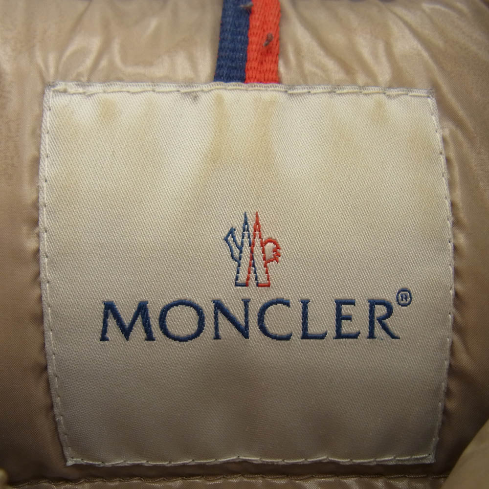 MONCLER モンクレール Z7HJ097 スープリームスタグ ビッグロゴワッペン ショート ダウンジャケット ベージュ系【中古】