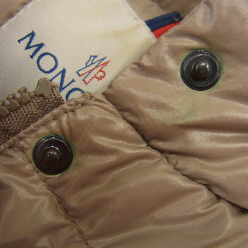 ✨MONCLER✨ベスト/ワッペン/高級/ベージュ/予備ボタン付き/S MONCLER 極美品▽MONCLER モンクレール 2023年製 TIBB ロゴワッペン