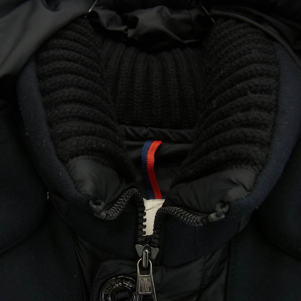 MONCLER モンクレール C20914190385 RILLIEUX GIUBBOTTO リリュー ウール切替 フーデッド ダウンジャケット ブラック系 5【中古】