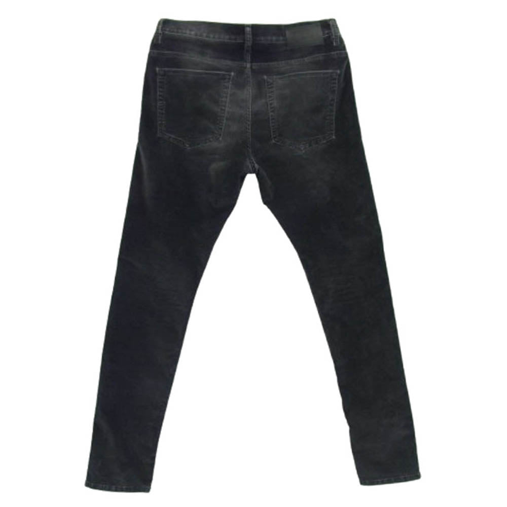 DIESEL ディーゼル D-AMNY デニムライク ストレッチ ベロア パンツ 光沢感のあるブラック系 34【中古】