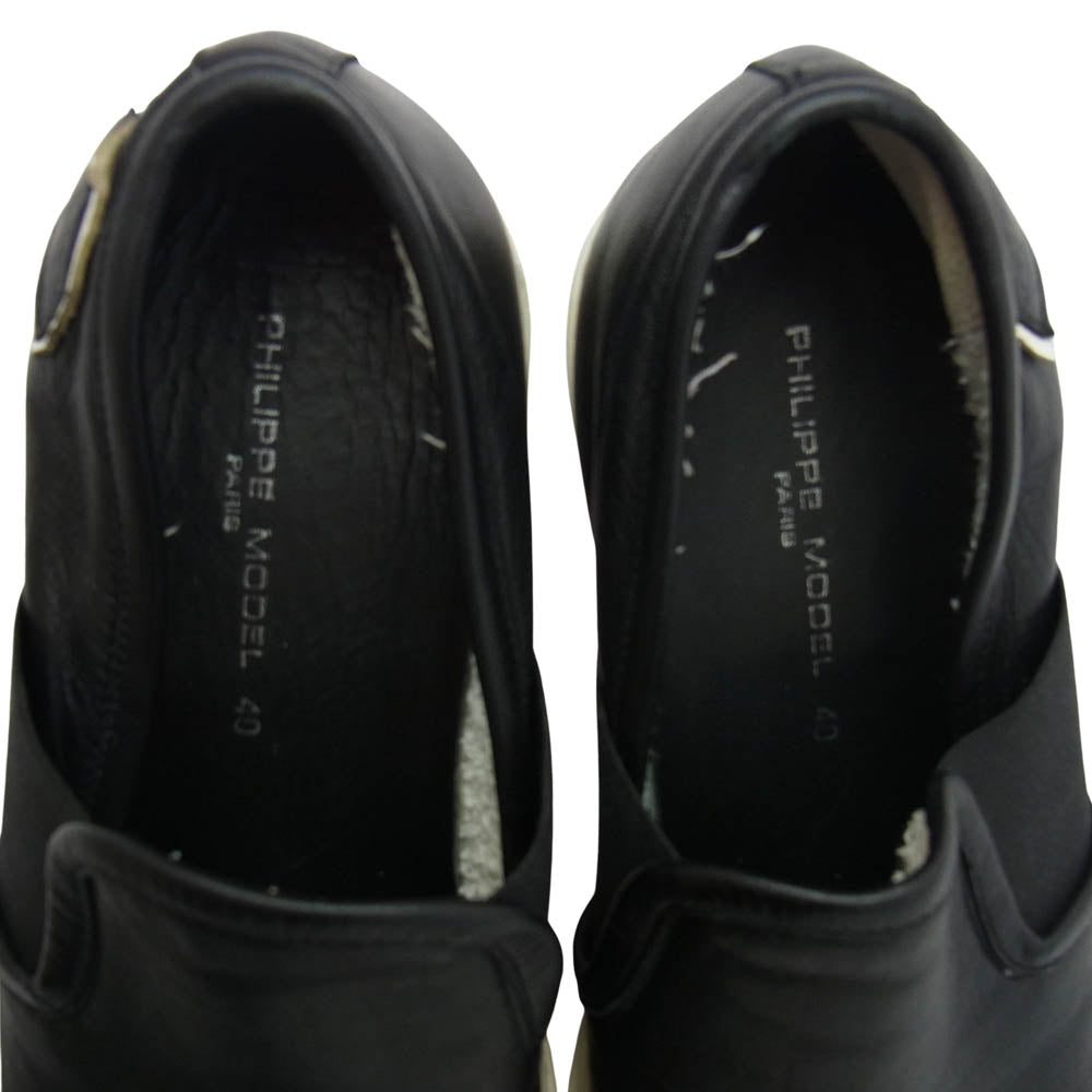 PHILIPPE MODEL フィリップモデル レザー スリッポン シューズ ブラック系 40【中古】