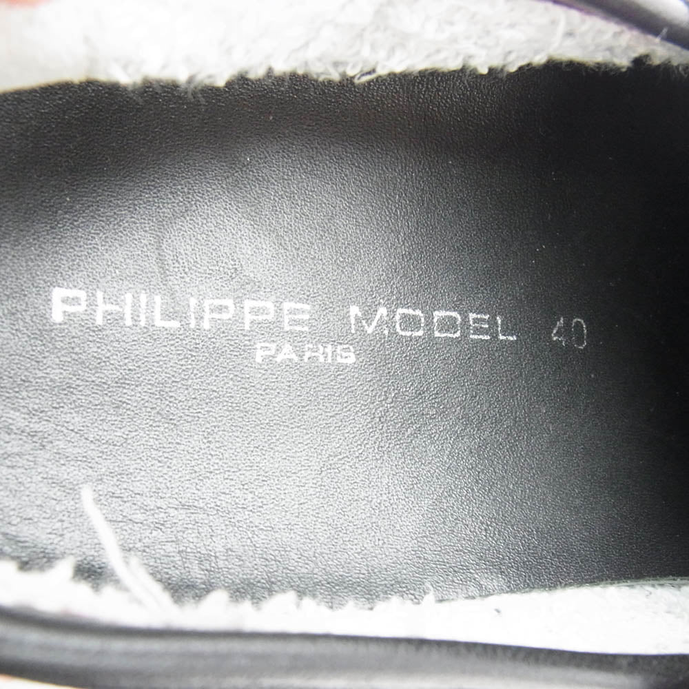 PHILIPPE MODEL フィリップモデル レザー スリッポン シューズ ブラック系 40【中古】