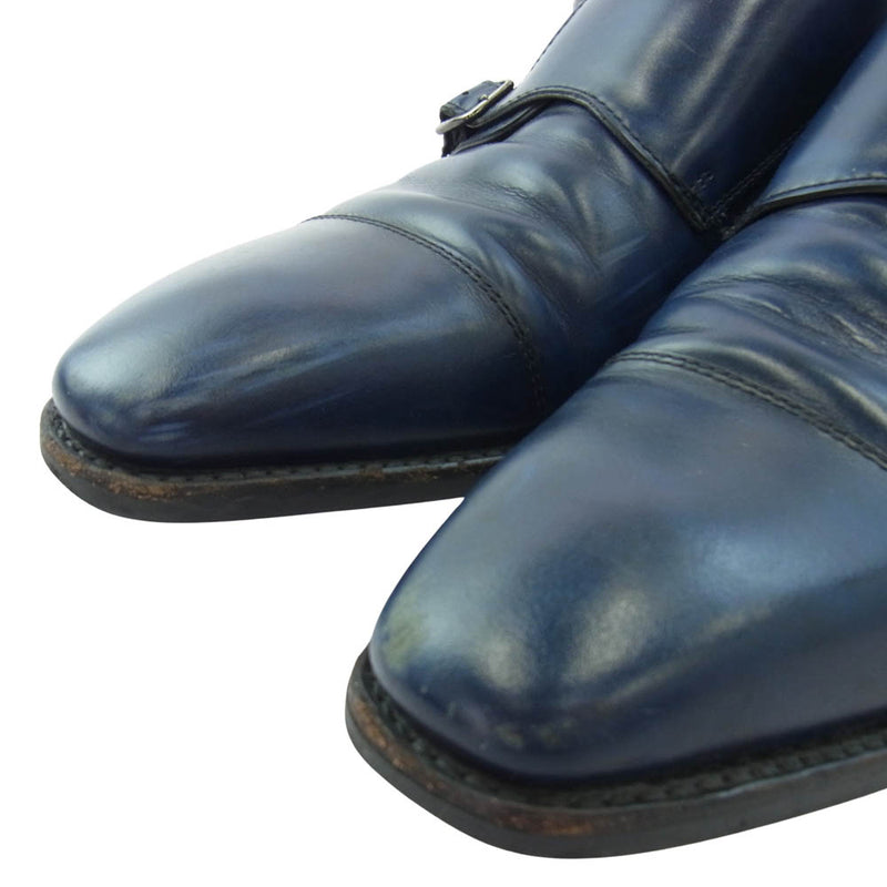 リーガル革靴 ダブルモンク 青色