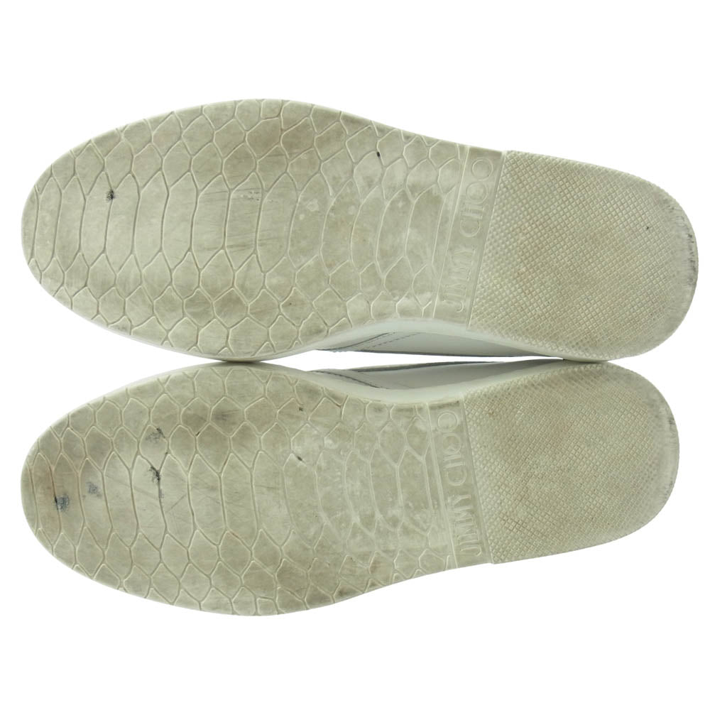 JIMMY CHOO ジミーチュウ エンボススター レザー スリッポン シューズ ホワイト系 40【中古】