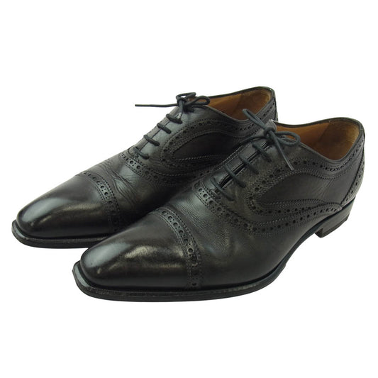 フランチェスコベニーニョ ホールカット ストレートチップ レザー ドレスシューズ ブラック系 6 1/2【中古】