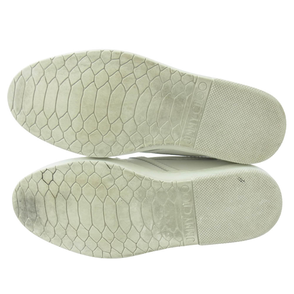 JIMMY CHOO ジミーチュウ スタースタッズ レザー スリッポン シューズ ホワイト系 41【中古】