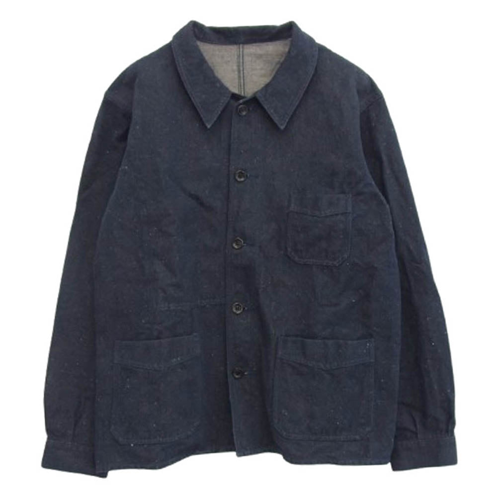 ADDICT CLOTHES アディクトクローズ エーシーブイエム ACVM リネン混 コットン デニム フレンチ カバーオール ジャケット インディゴブルー系 44【中古】