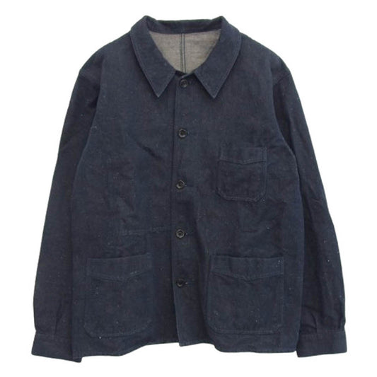 ADDICT CLOTHES アディクトクローズ エーシーブイエム ACVM リネン混 コットン デニム フレンチ カバーオール ジャケット インディゴブルー系 44【中古】