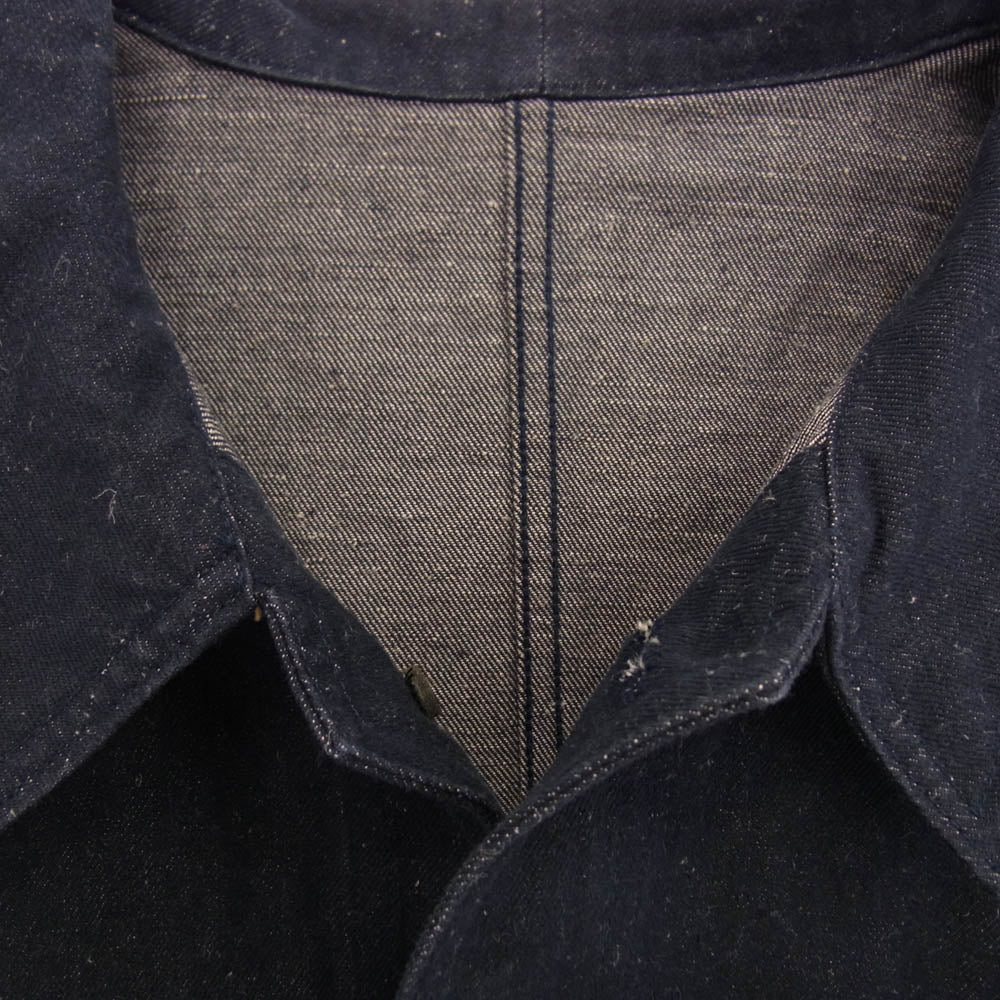ADDICT CLOTHES アディクトクローズ エーシーブイエム ACVM リネン混 コットン デニム フレンチ カバーオール ジャケット インディゴブルー系 44【中古】