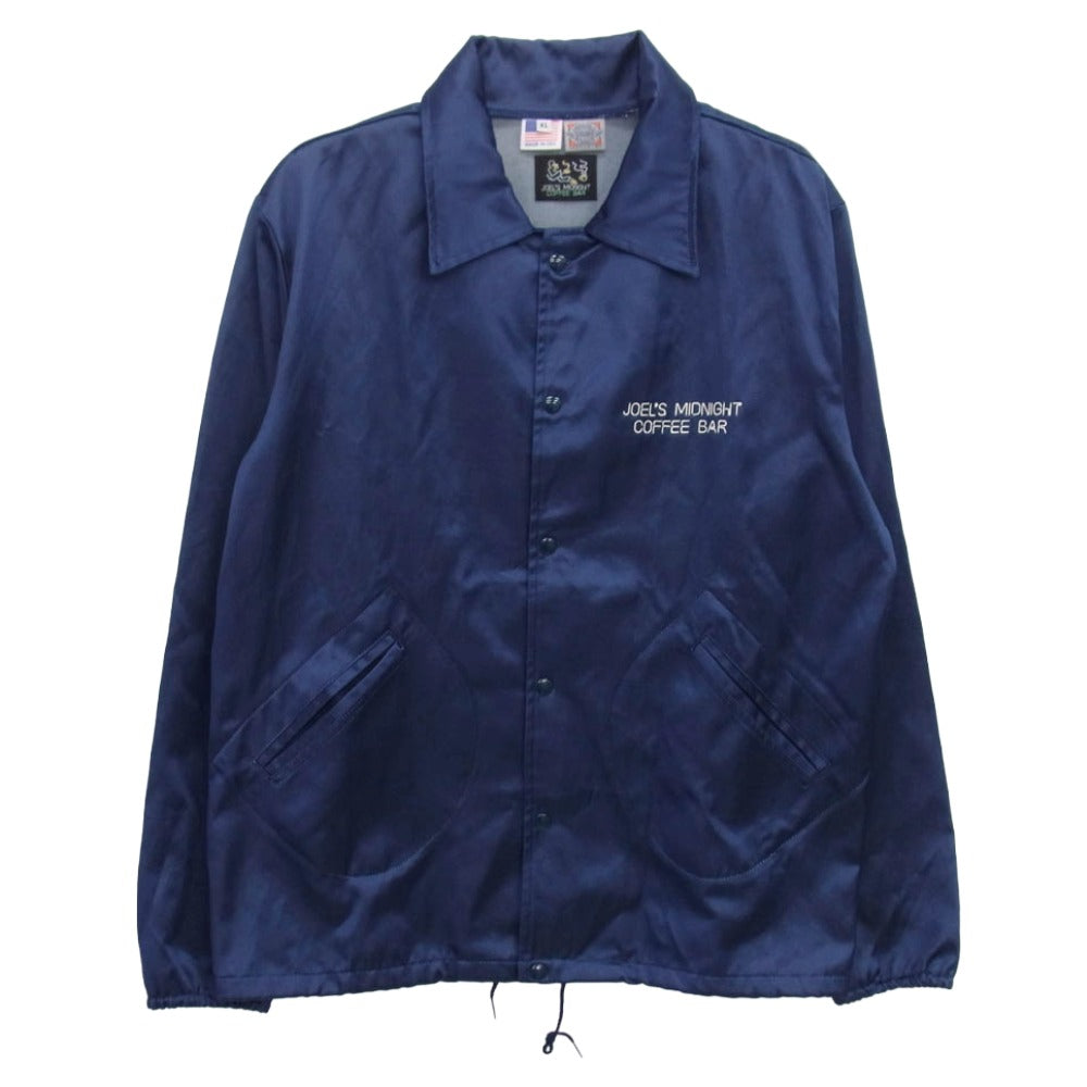 Ron Herman ロンハーマン JOEL'S MIDNIGHT COFFEE BAR ジョエルズミッドナイト コーヒーバー サテン コーチジャケット ネイビー系 XL【中古】