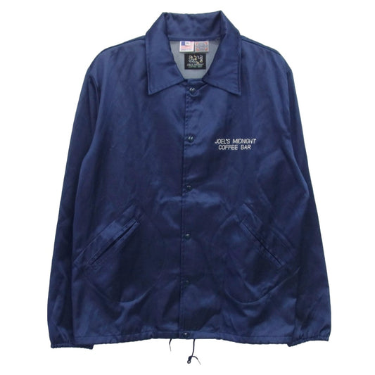 Ron Herman ロンハーマン JOEL'S MIDNIGHT COFFEE BAR ジョエルズミッドナイト コーヒーバー サテン コーチジャケット ネイビー系 XL【中古】