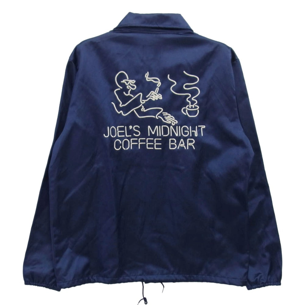 Ron Herman ロンハーマン JOEL'S MIDNIGHT COFFEE BAR ジョエルズミッドナイト コーヒーバー サテン コーチジャケット ネイビー系 XL【中古】