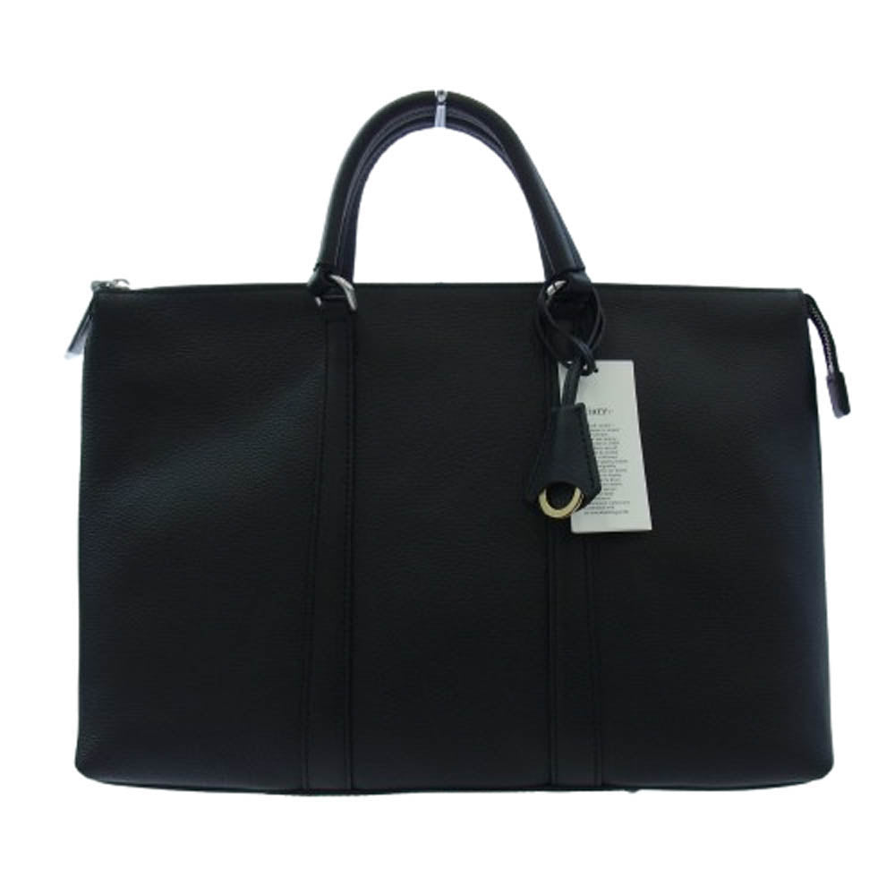 aniary アニアリ 07-01005 Shrink Leather シュリンクレザー そぎ落としブリーフ ビジネス トートバッグ ブラック系【新古品】【未使用】【中古】