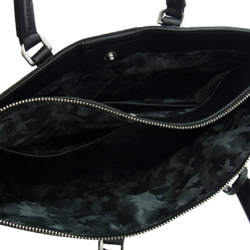aniary アニアリ 07-01005 Shrink Leather シュリンクレザー そぎ落としブリーフ ビジネス トートバッグ ブラック系【新古品】【未使用】【中古】