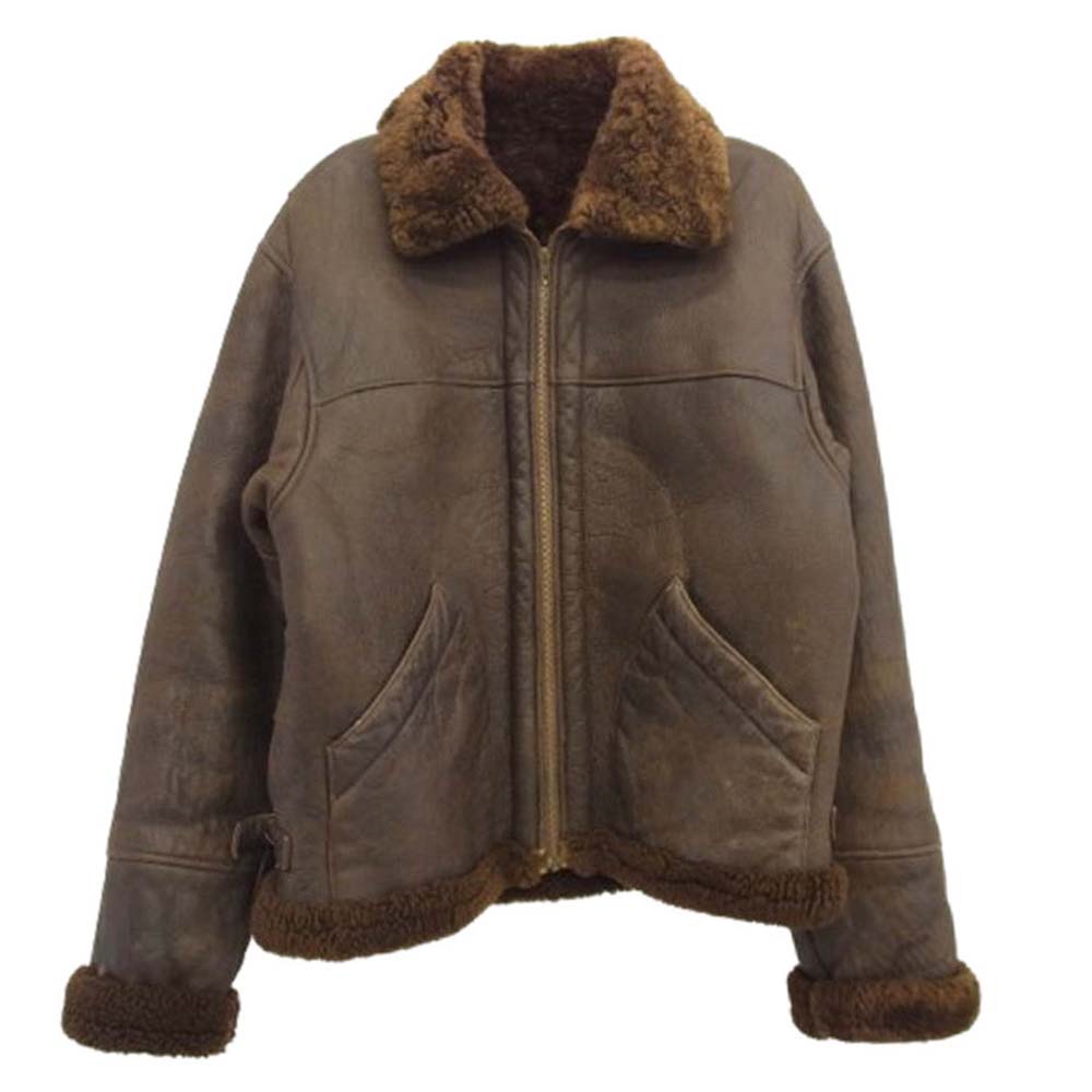 ヴィンテージ Vintage 60～90s ムートンジャケット ボアジップジャケット ブラウン系【中古】