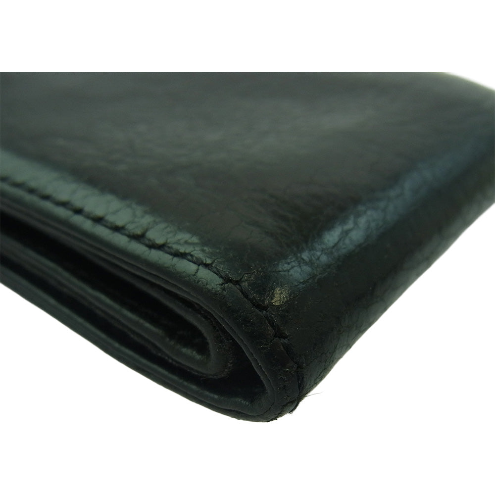 CHROME HEARTS クロムハーツ（原本無） 1SNAP 1スナップ クロスボール レザー ウォレット 二つ折り財布 ブラック系【中古】