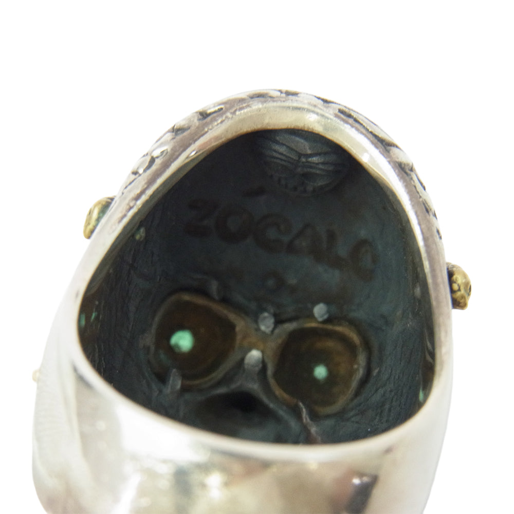 ZOCALO ソカロ Tibetan Monk Skull Ring チベタン・モンク・スカル・リング シルバー系 19号【中古】