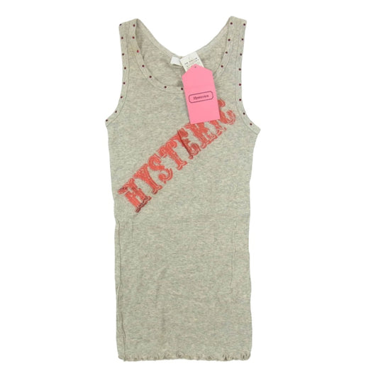 HYSTERIC GLAMOUR ヒステリックグラマー 3CR-2140-14B HYSTERICS ヒステリックス ロゴプリント ラインストーン タンクトップ グレー系 FREE【中古】
