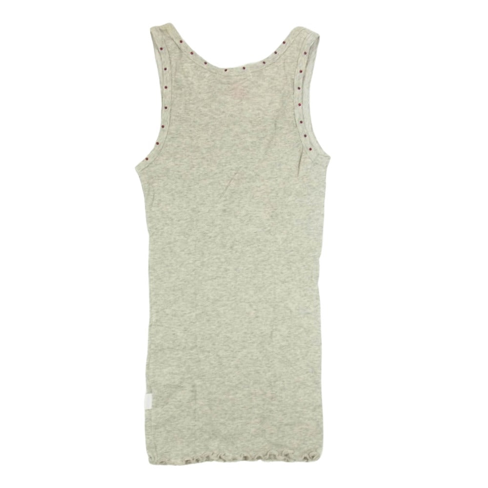 HYSTERIC GLAMOUR ヒステリックグラマー 3CR-2140-14B HYSTERICS ヒステリックス ロゴプリント ラインストーン タンクトップ グレー系 FREE【中古】